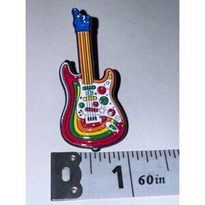 Rainbow Guitar pin brooch